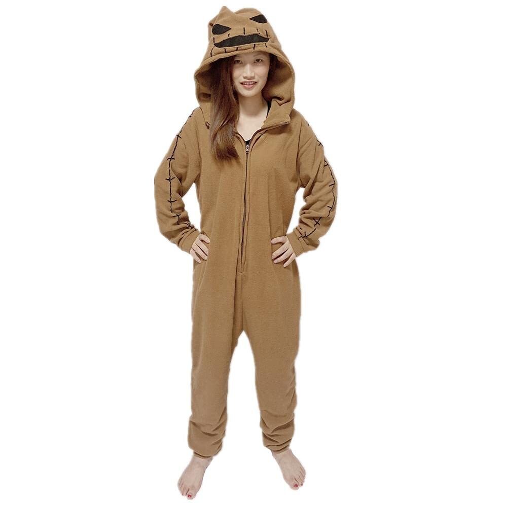 8233 Oogie Boogie Costume Adult Onesie Animal Pajamas Halloween Cosplay